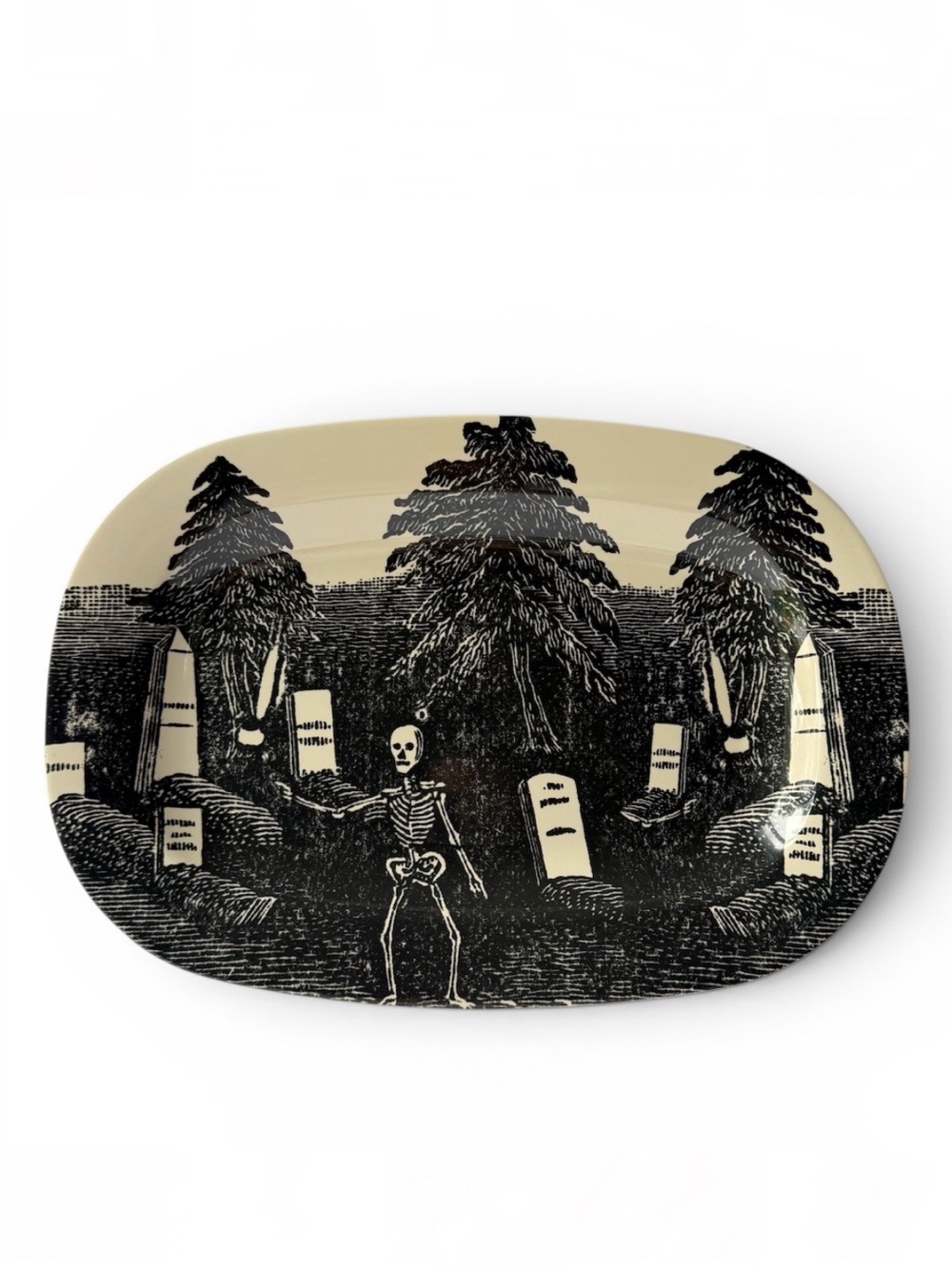John Derian x Target Rest in Peace Halloween Melamine Serving Platter 16x11 NEW